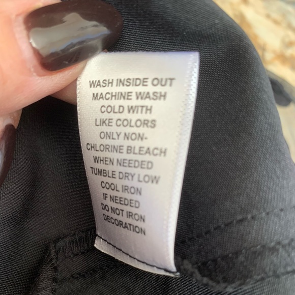 ELLE SZ 10 Swing skirt black w Bow pok a dot outer transparent lining NWT - Picture 8 of 9